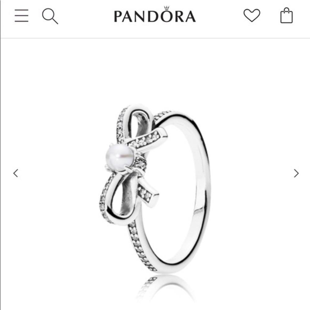 Pandora Bow Pearl Ring